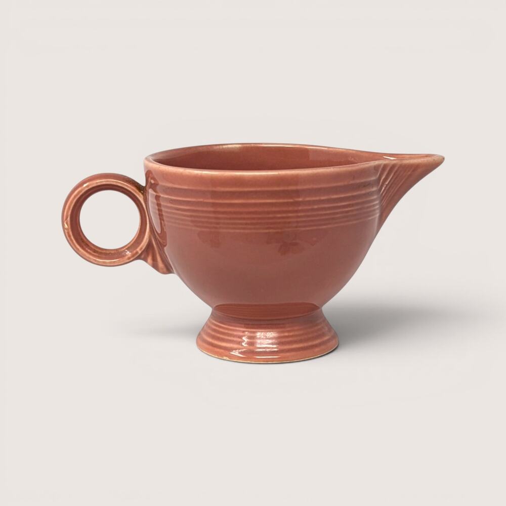 Vintage Fiesta Rose Ceramic Gravy Boat